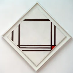 Bild Nr. III, Rautenkomposition mit acht Linien und Rot